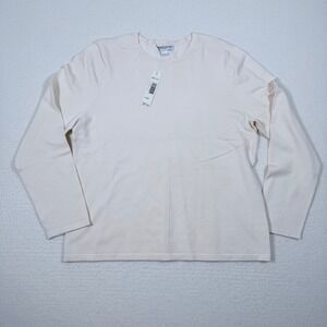Pendleton Bond Street Blues Silk Blend Long Sleeve Top Crew Neck Ivory LG‎